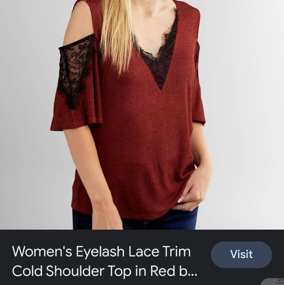 STUNNING DAYTRIP WOMENS EYELASH LACE V NECK COLD SHOULDER EVENING TOP - Picture 1 of 12